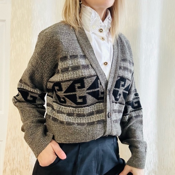 Vintage 80s Porto Cruz cottage grandpa cardigan - Picture 7 of 7